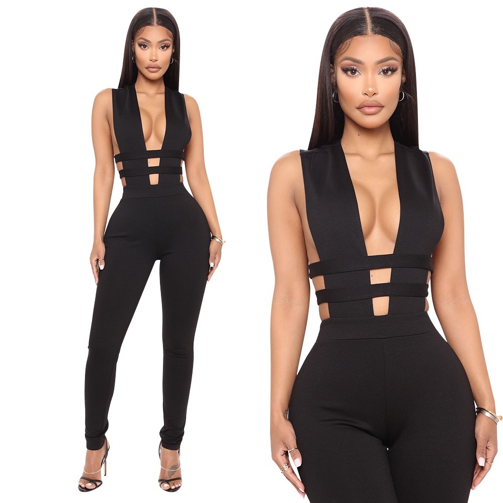 Black Cutout Jumpsuit - New - FASHION NOVA